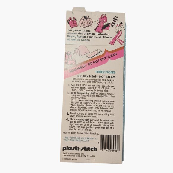 Plasti Stitch Iron On Nylon Fabric Patch Heavyweight 4 Piece 3x5 Mend Sportswear - Picture 3 of 11